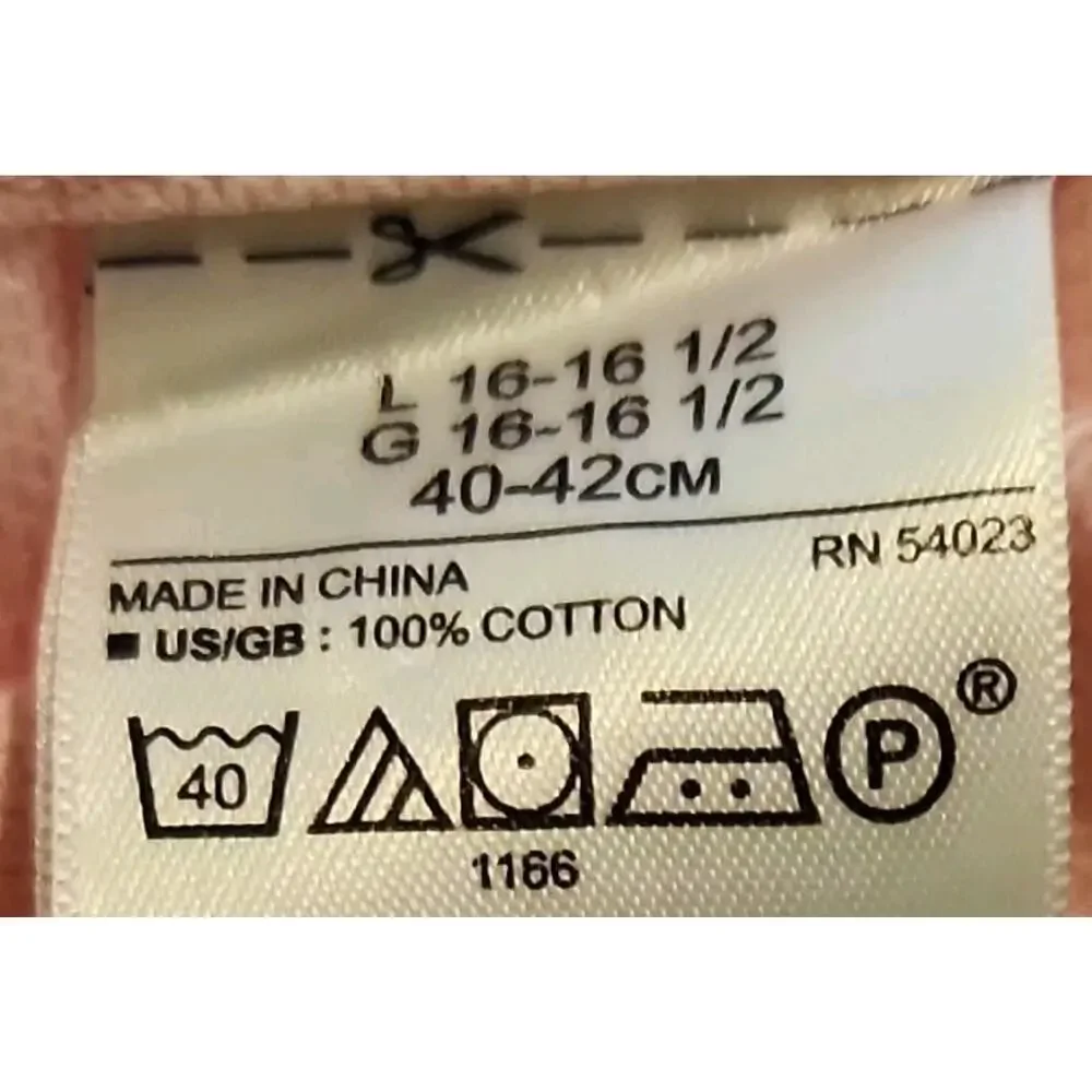 Banana Republic Grant Fit Pink Non-Iron Men's Dress Shirt L 16-16.5 34/35